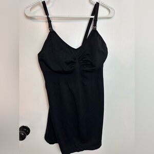 Black Spandex Shapewear Tank With strap clasps size 2X